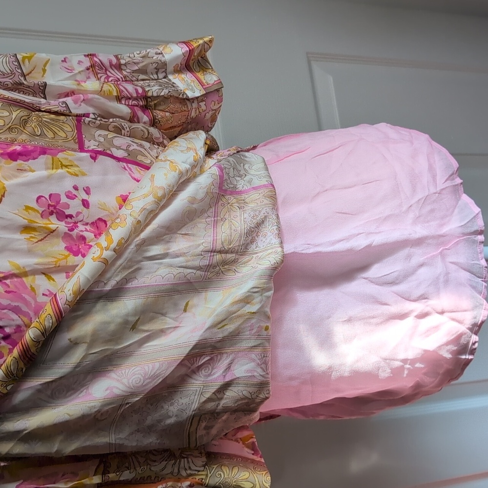Elie Tahari Pink and Gold Patchwork Blouse - Picture 8 of 12